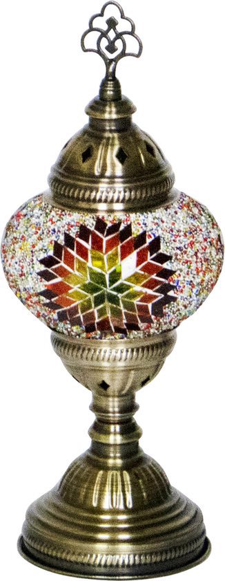 Tafellamp De Max - Oosterse - Mozaiek - Lichtblauw - 30cm