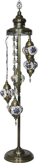 Staande Lamp De Max - Oosterse - Mozaiek - 5 Bollen - 140cm