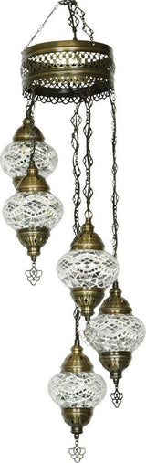 Hanglamp De Max - Oosterse - Mozaiek - Wit - 97cm