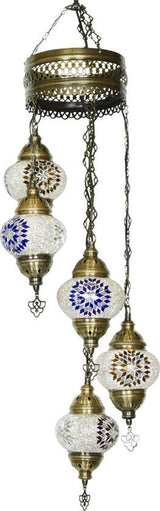 Hanglamp De Max - Oosterse - Mozaiek - Wit - 97cm