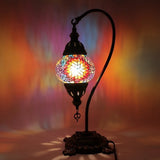 Turkse Lamp - Mozaïek Tafellamp - Zwanenhals - Ø 12 cm - Hoogte 43 cm - Handgemaakt en Kleurrijk