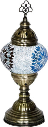 Tafellamp De Max - Oosterse - Mozaiek - Lichtblauw - 30cm