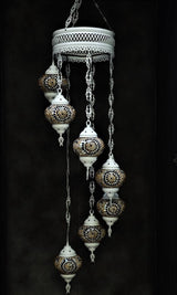 Hanglamp De Max - Turkse - Mozaïek - Bruin - 7 Bollen