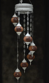Hanglamp De Max - Turkse - Mozaïek - Bruin - 7 Bollen