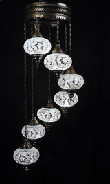 Hanglamp De Max - Turkse - Mozaïek - Bruin - 7 Bollen