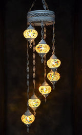 Hanglamp De Max - Turkse - Mozaïek - Bruin - 7 Bollen