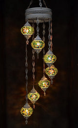 Hanglamp De Max - Turkse - Mozaïek - Bruin - 7 Bollen