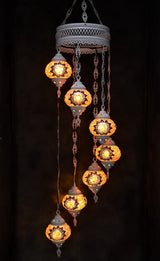 Hanglamp De Max - Turkse - Mozaïek - Bruin - 7 Bollen