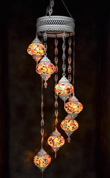 Hanglamp De Max - Turkse - Mozaïek - Bruin - 7 Bollen