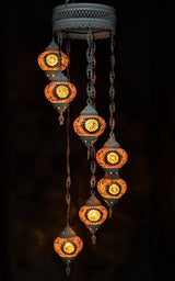 Hanglamp De Max - Turkse - Mozaïek - Bruin - 7 Bollen