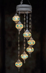 Hanglamp De Max - Turkse - Mozaïek - Bruin - 7 Bollen