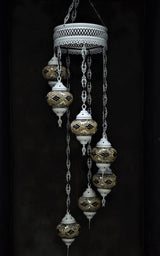 Hanglamp De Max - Turkse - Mozaïek - Bruin - 7 Bollen