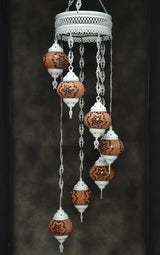 Hanglamp De Max - Turkse - Mozaïek - Bruin - 7 Bollen