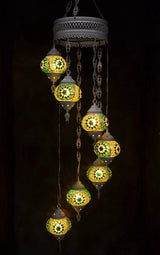 Hanglamp De Max - Turkse - Mozaïek - Bruin - 7 Bollen