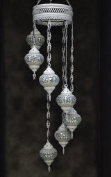 Hanglamp De Max - Turkse - Mozaïek - Bruin - 7 Bollen