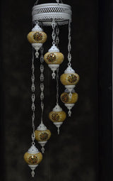 Hanglamp De Max - Turkse - Mozaïek - Bruin - 7 Bollen