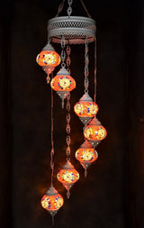 Hanglamp De Max - Turkse - Mozaïek - Bruin - 7 Bollen