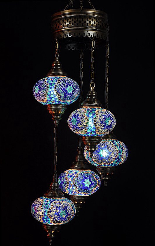 Kroonluchter De Max - Turkse - Glas - Bruin - 5 Bollen