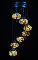 Kroonluchter De Max - Turkse - Glas - Bruin - 7 Bollen