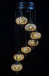 Kroonluchter De Max - Turkse - Glas - Bruin - 7 Bollen