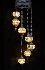 Hanglamp De Max - Turkse - Mozaïek - Bruin - 7 Bollen
