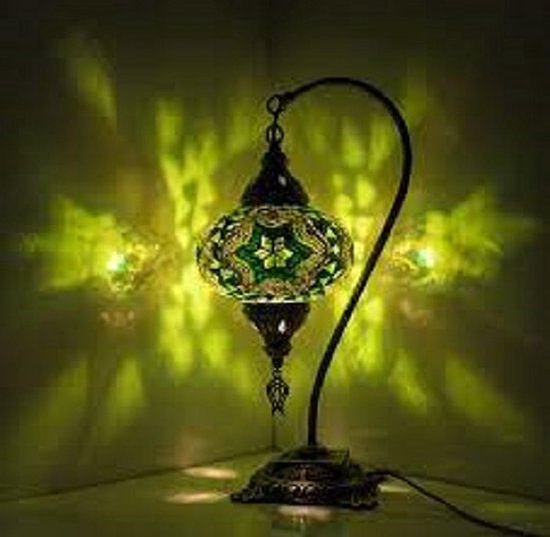 Tafellamp De Max - Turkse - Mozaïek - Groen - 12cm