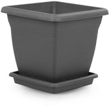 Bloempot Serinova - Set van 2 Stuks - Antraciet - 21x20cm