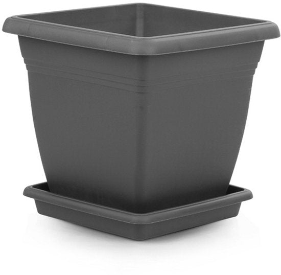 Bloempot De Max - Set van 2 Stuks - Antraciet - 21x20cm