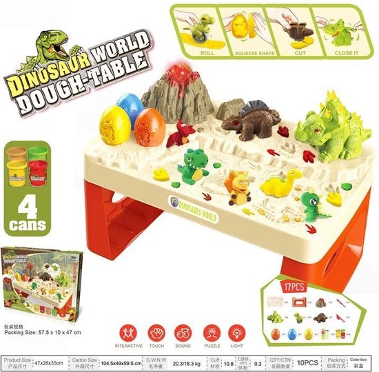 Boetseerklei De Max - Speeltafel met Kleiset en Dinosaurussen