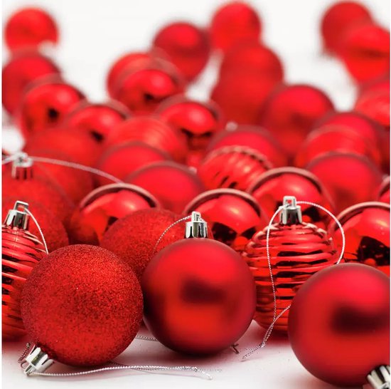 Kerstbal De Max - Kunststof - Rood - 60mm