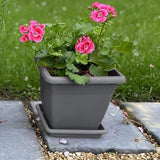 Bloempot Serinova - Set van 2 Stuks - Antraciet - 21x20cm