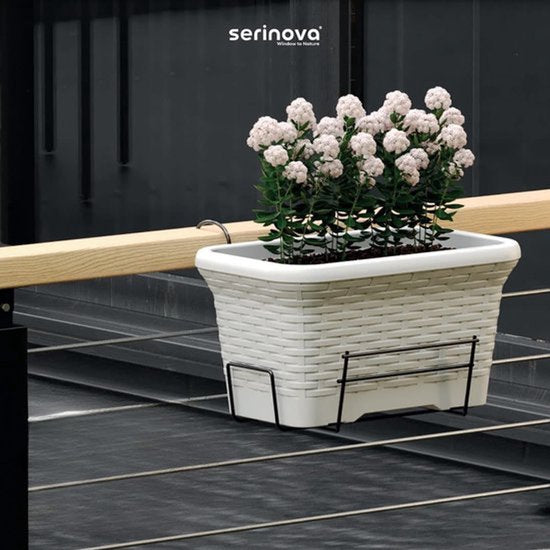 Plantenbak De Max - Set van 2 Stuks - Kunststof - Wit - 54x20x18m