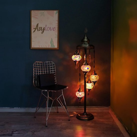 Staande Lamp Halay - Turkse - Mozaïek - Multicolour - 5 Bollen