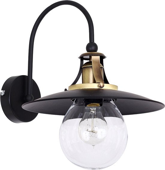 Wandlamp De Max - Vintage - Zwart