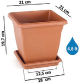 Bloempot Serinova - Set van 2 Stuks - Antraciet - 21x20cm