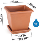 Bloempot Serinova - Set van 2 Stuks - Antraciet - 21x20cm
