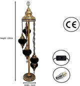 Staande Lamp De Max - Turkse - Mozaïek - Rood - 5 Bollen