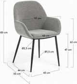 Fauteuil De Max - Set van 2 Stuks - Metaal - Zwart