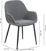 Fauteuil De Max - Set van 2 Stuks - Metaal - Zwart