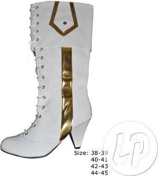 Verkleedschoenen De Max - Witte Laarsjes/botten voor Carnaval M40