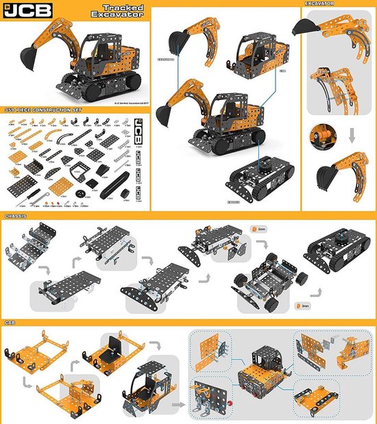 Constructiespeelgoed De Max - JCB Tracked Excavator Construction Kit