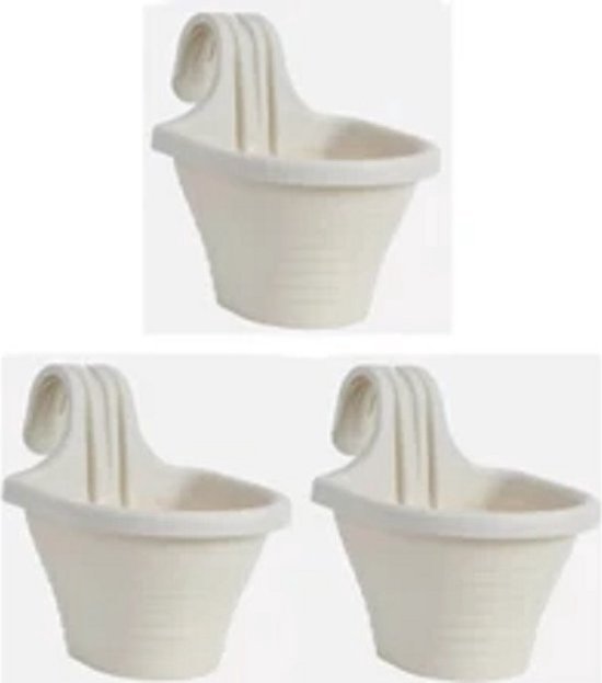 Plantenbak De Max - Set van 2 Stuks - Wit - 3L