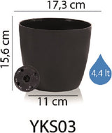 Bloempot De Max - Set van 3 Stuks - Luxe - Zwart - 17cm