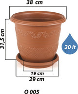 Bloempot De Max - Set van 2 Stuks - Groen - 38x32cm - 20L