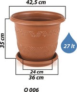 Bloempot De Max - Set van 2 Stuks - 35cm - 27L