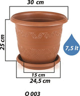 Bloempot De Max - Set van 2 Stuks - 30x25cm - 7.5L