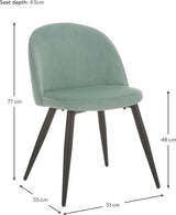 Eetkamerstoel Merkloos - Set van 2 Stuks - Moderne - Blauw