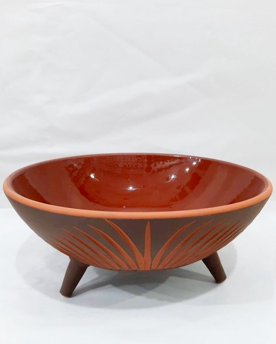 Serveerschaal De Max - Handgemaakt - Keramiek - Bruin - 25cm