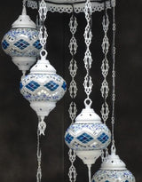 Hanglamp Halay - Oosterse - Glas - Wit - 7 Bollen