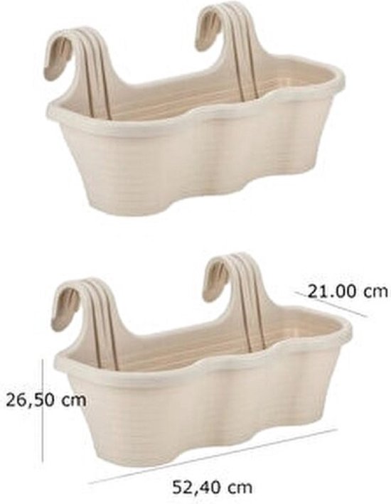 Plantenbak De Max - Set van 2 Stuks - Crème - 10L
